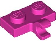 Plate Special 1 x 2 with Clip Horizontal on Side in Dark Pink