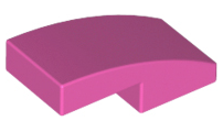 Brick Curved 2 x 1 No Studs [1/2 Bow] in Dark Pink