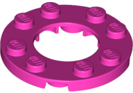 Plate Round 4 x 4 with 2 x 2 Round Opening in Dark Pink