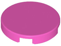 Tile Round 2 x 2 with Bottom Stud Holder in Dark Pink