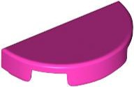 Tile Round 1 x 2 Half Circle in Dark Pink