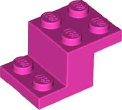 Bracket 3 x 2 x 1 1/3 with Pin Bottom in Dark Pink