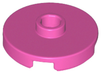 Plate Special Round 2 x 2 with Center Stud (Jumper Plate) in Dark Pink