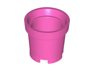 Bucket without Handle Holes - 4 Holes in Bottom in Dark Pink