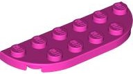 Plate Round Corners 2 x 6 Double in Dark Pink