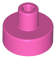 Tile Special Round 1 x 1 with Hollow Bar in Dark Pink