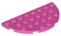 Plate Round Half 4 x 8 in Dark Pink