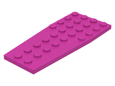 Wedge Plate 4 x 9 without Stud Notches in Dark Pink