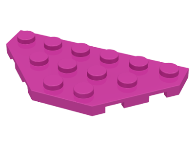 Wedge Plate 3 x 6 Cut Corners in Dark Pink
