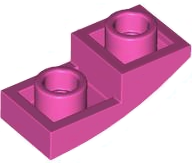 Brick Curved Inverted 2 x 1 in Dark Pink