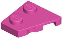 Wedge Plate 2 x 2 Left in Dark Pink