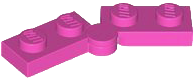 Hinge Plate 1 x 4 Swivel Top / Base - Hollow Clip [Complete Assembly] in Dark Pink