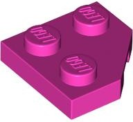 Wedge Plate 2 x 2 Cut Corner in Dark Pink