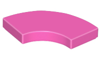 Tile 2 x 2 Curved, Macaroni in Dark Pink