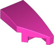 Brick Wedged, Curved 2 x 1 with Stud Notch Right in Dark Pink