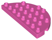 Duplo Plate Round 4 x 8 Semi-Circle in Dark Pink