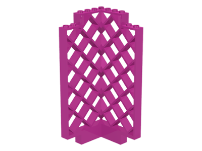Belville, Wall, Lattice 6 x 6 x 12 Corner in Dark Pink