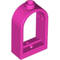 Window 1 x 2 x 2 2/3 with Rounded Top in Dark Pink