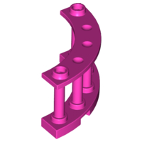 Fence Spindled 4 x 4 x 2 Quarter Round with 2 Studs in Dark Pink