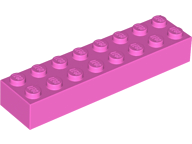 Brick 2 x 8 in Dark Pink