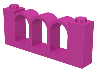 Fence 1 x 6 x 2 in Dark Pink