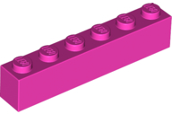 Brick 1 x 6 in Dark Pink