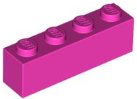 Brick 1 x 4 in Dark Pink