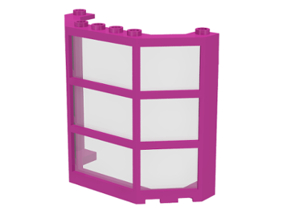 Window Bay 3 x 8 x 6 with Trans-Clear Glass in Dark Pink