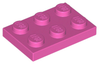 Plate 2 x 3 in Dark Pink