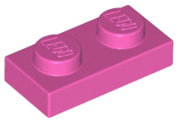 Plate 1 x 2 in Dark Pink