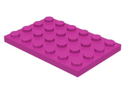 Plate 4 x 6 in Dark Pink