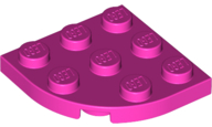 Plate Round Corner 3 x 3 in Dark Pink