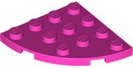 Plate Round Corner 4 x 4 in Dark Pink