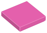 Tile 2 x 2 with Groove in Dark Pink