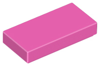Tile 1 x 2 with Groove in Dark Pink