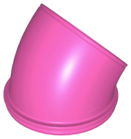 Duplo Ball Tube 45° Turn in Dark Pink