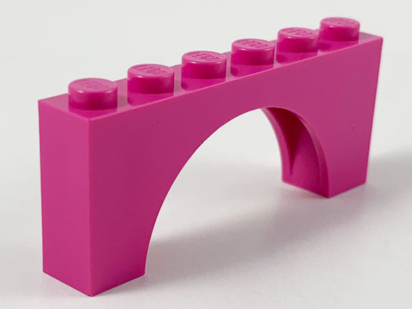 Brick Arch 1 x 6 x 2 - Thick Top with Reinforced Underside in Dark Pink