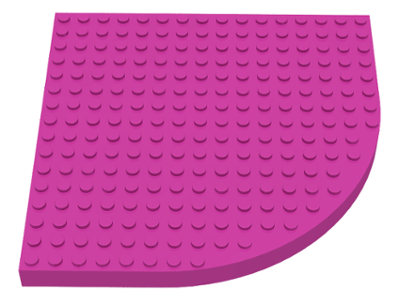 Brick Round Corner 16 x 16 in Dark Pink