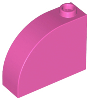 Brick Curved 1 x 3 x 2 in Dark Pink