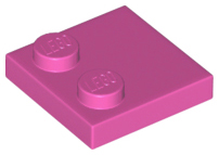Plate Special 2 x 2 with Only 2 studs in Dark Pink