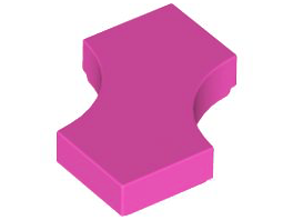 Tile Special 2 x 2 with 2 Quarter Round Cutouts in Dark Pink