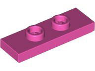 Plate Special 1 x 3 with 2 Studs with Groove and Inside Stud Holder (Jumper) in Dark Pink