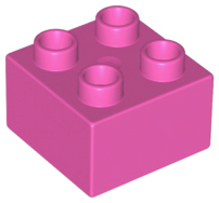 Duplo Brick 2 x 2 in Dark Pink
