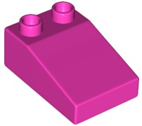 Duplo Brick 3 x 2 Slope 33° in Dark Pink