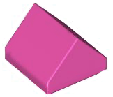 Brick Sloped Double 45° 1 x 1 in Dark Pink