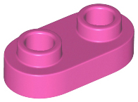 Plate Special 1 x 2 Rounded with 2 Open Studs in Dark Pink