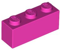 Brick 1 x 3 in Dark Pink