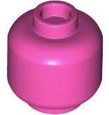 Minifig Head [Plain] [Hollow Stud] in Dark Pink