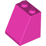 Brick Sloped 65° 2 x 2 x 2 with Bottom Tube in Dark Pink