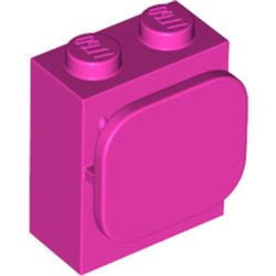 Brick Special 1 x 2 x 2 with Photo Clip in Dark Pink